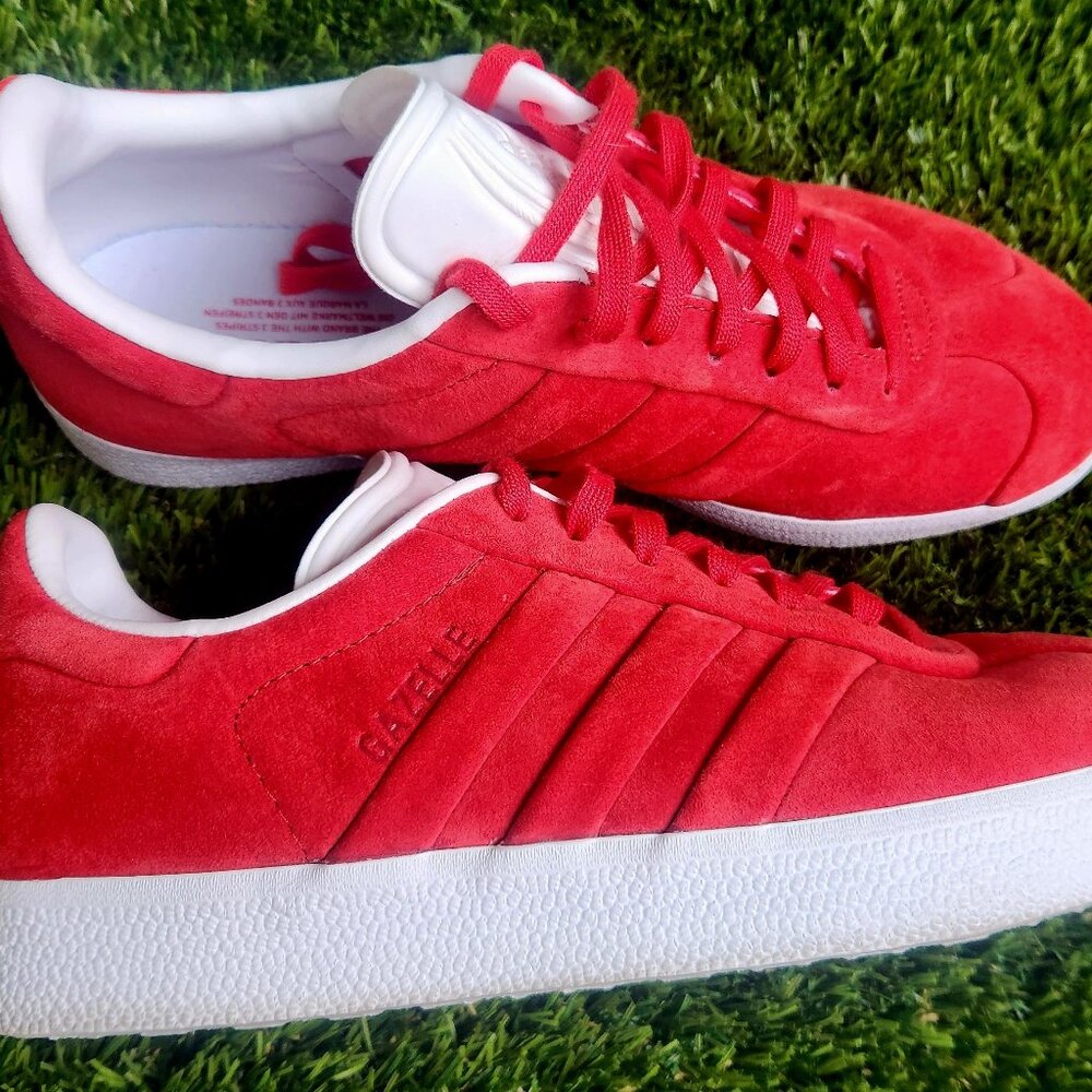Adidas Gazelle 'Stitch and Turn' #BB6757, Men's 7.5, Red & White, Suede-NWOT